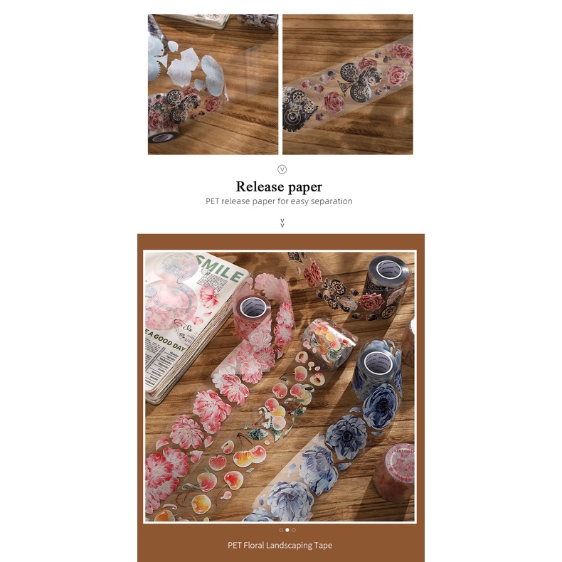 Cuộn Băng Keo Họa Tiết Hoa Phong Cảnh 500cm / 1000cm DIY