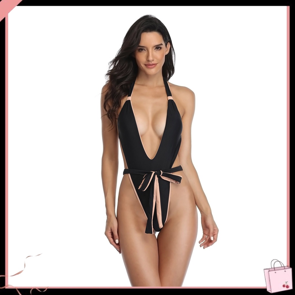 {Soltweter} Bộ Đồ Bơi Một Mảnh Cổ Chữ V Sâu Hở Lưng Phối Màu Cho Nữ Hoạt Động Dưới Nước