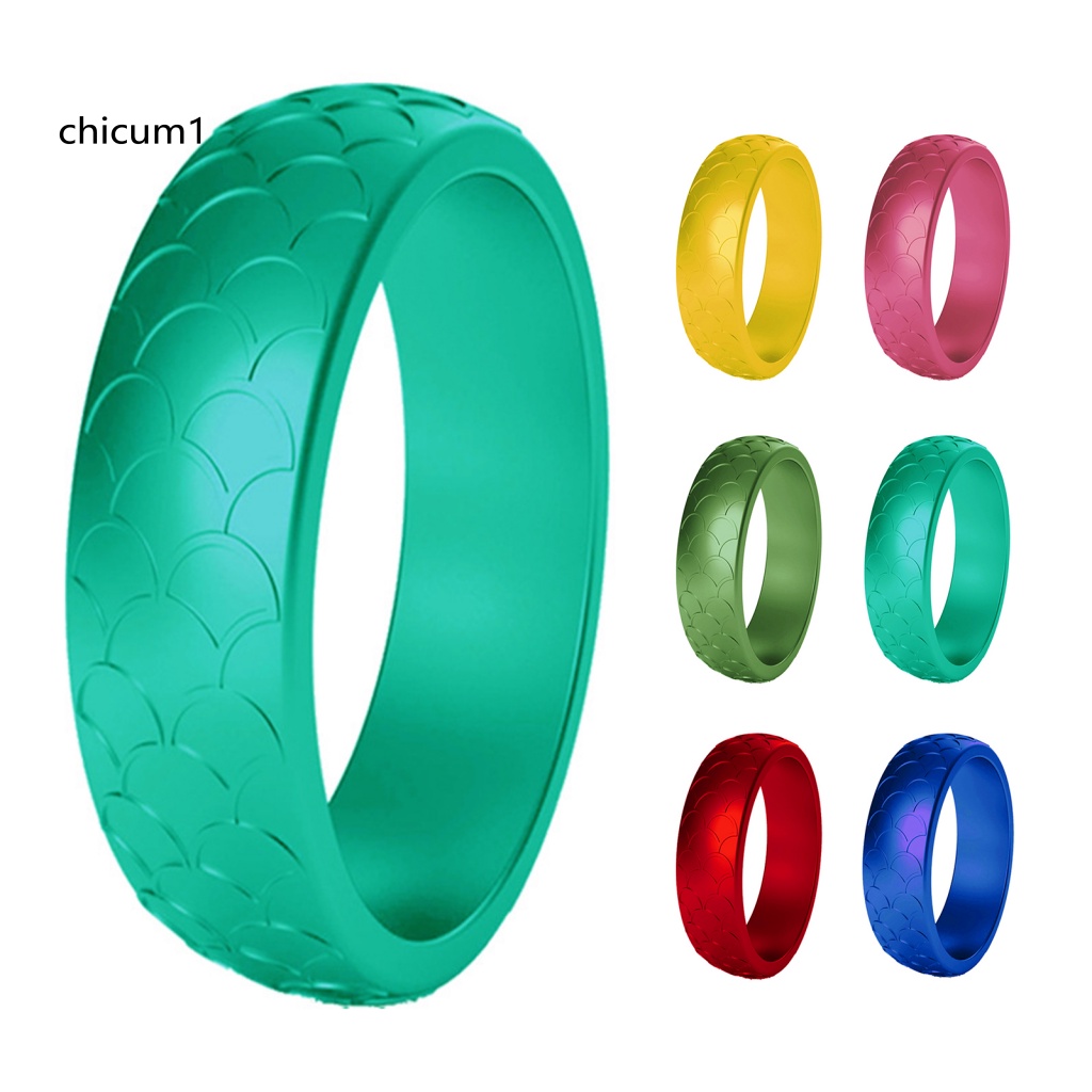 Set 2 Nhẫn Silicone Họa Tiết Vảy Cá Cho Nữ