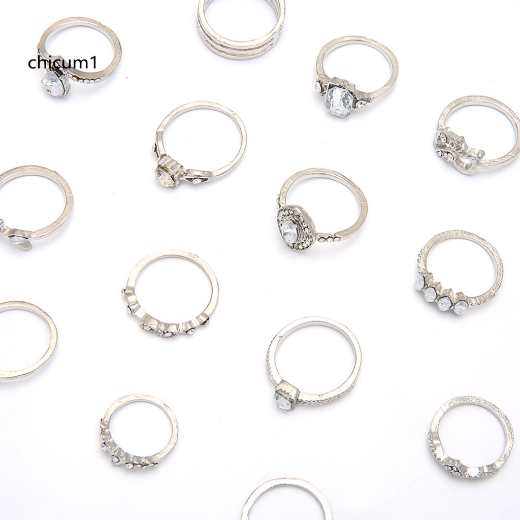 Cc Set 15 Nhẫn Đeo Khớp Ngón Tay Khoét Lỗ Màu Sắc Hợp Thời Trang Cho Nữ