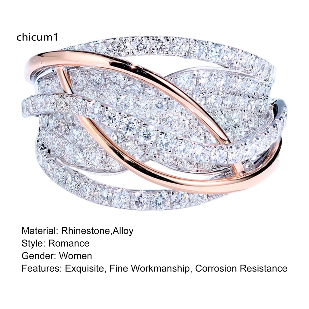 Nhẫn Cưới Dạng Xoắn Đính Đá Màu Sắc Tương Phản Dành Cho Nữ