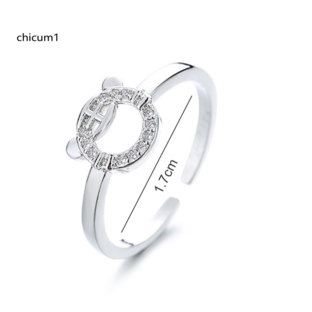 Nhẫn Hở Mạ Bạc Đính Đá Lấp Lánh Chống Mài Mòn Thời Trang Cho Nữ