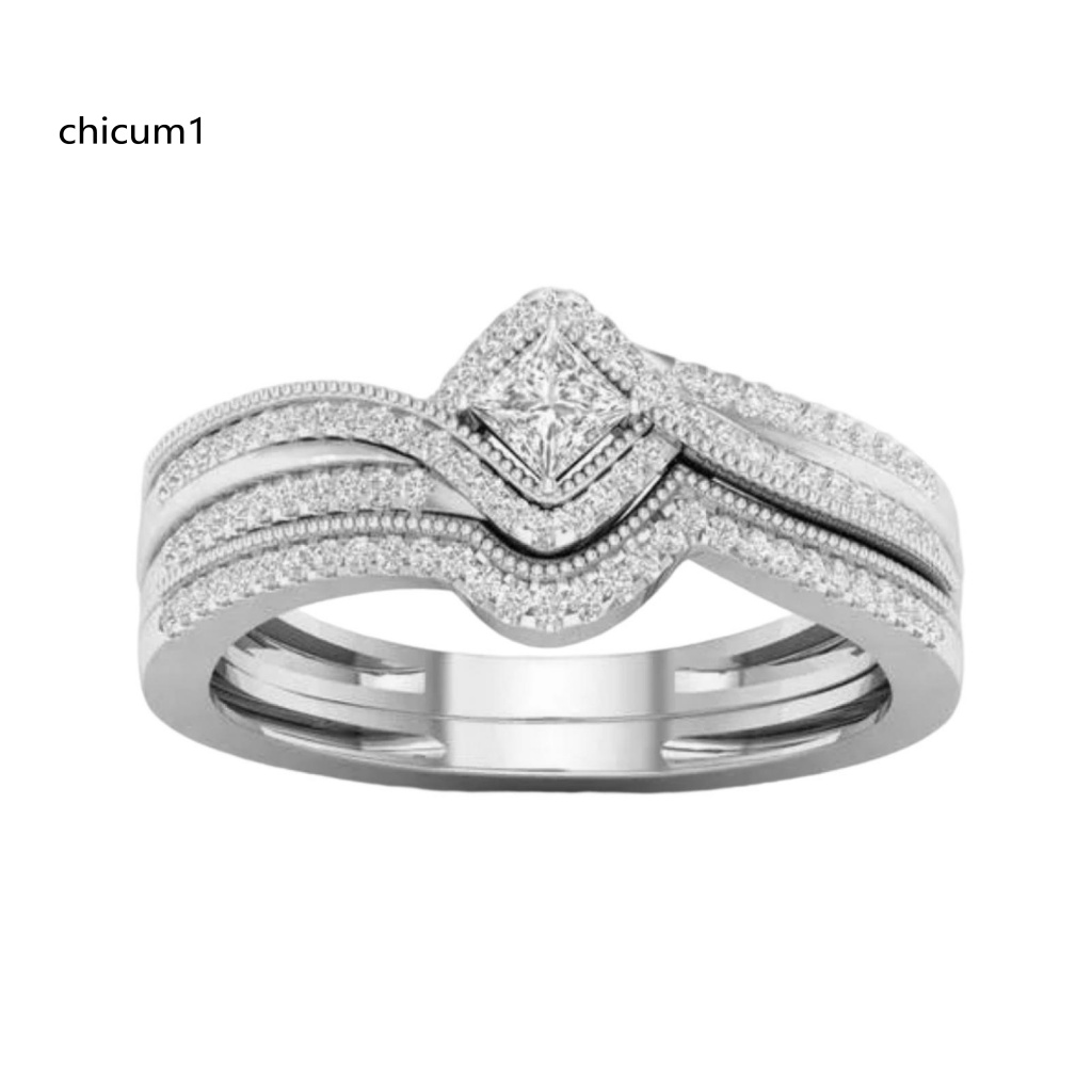 Nhẫn Hợp Kim Đính Đá Zircon Kiểu Dáng Tinh Tế Sang Trọng Cho Nữ