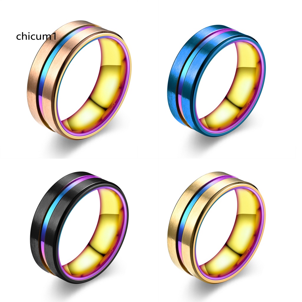 Nhẫn Đính Hôn Mạ Điện Nhiều Màu Sắc Thiết Kế Đơn Giản Cho Nam