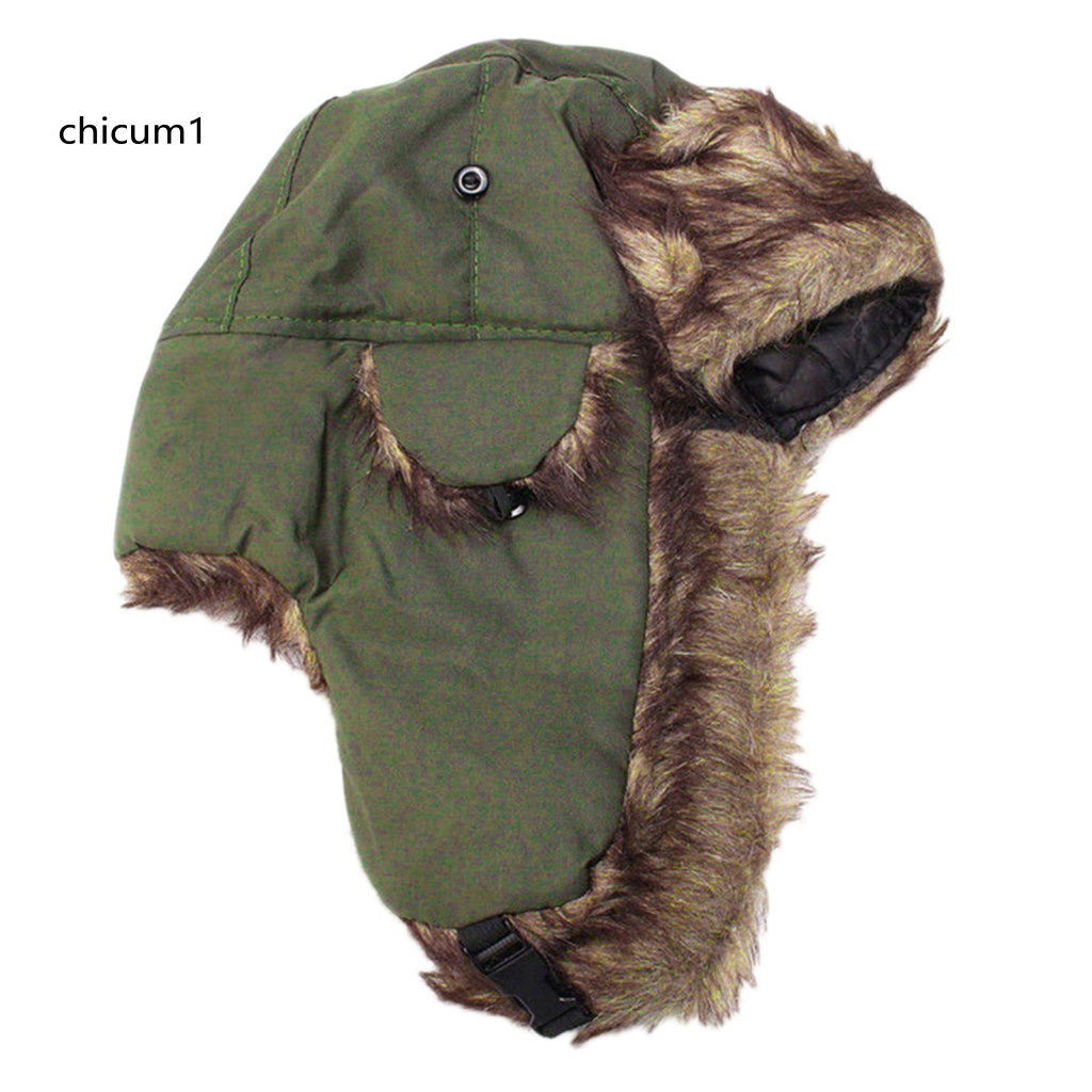 Mũ Lông Giả Chống Gió Mùa Đông Có Thể Điều Chỉnh Cho Unisex