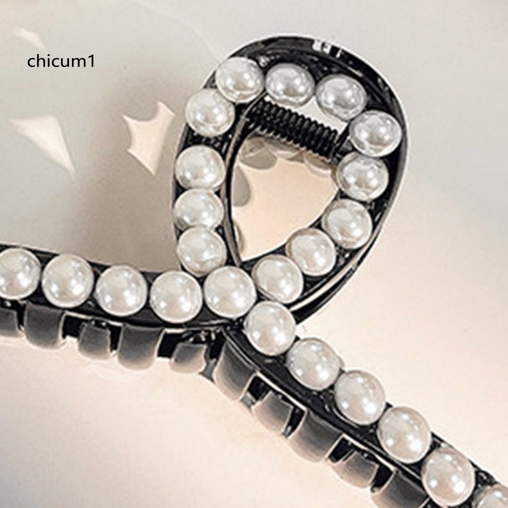 Kẹp Tóc Càng Cua Đính Ngọc Trai Giả Kích Thước Lớn Cho Nữ