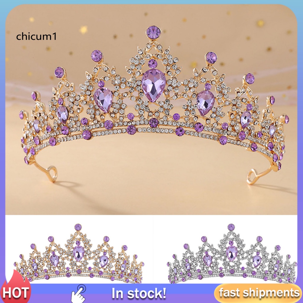 Vương Miện Đội Đầu Đính Đá Lấp Lánh Cho Cô Dâu