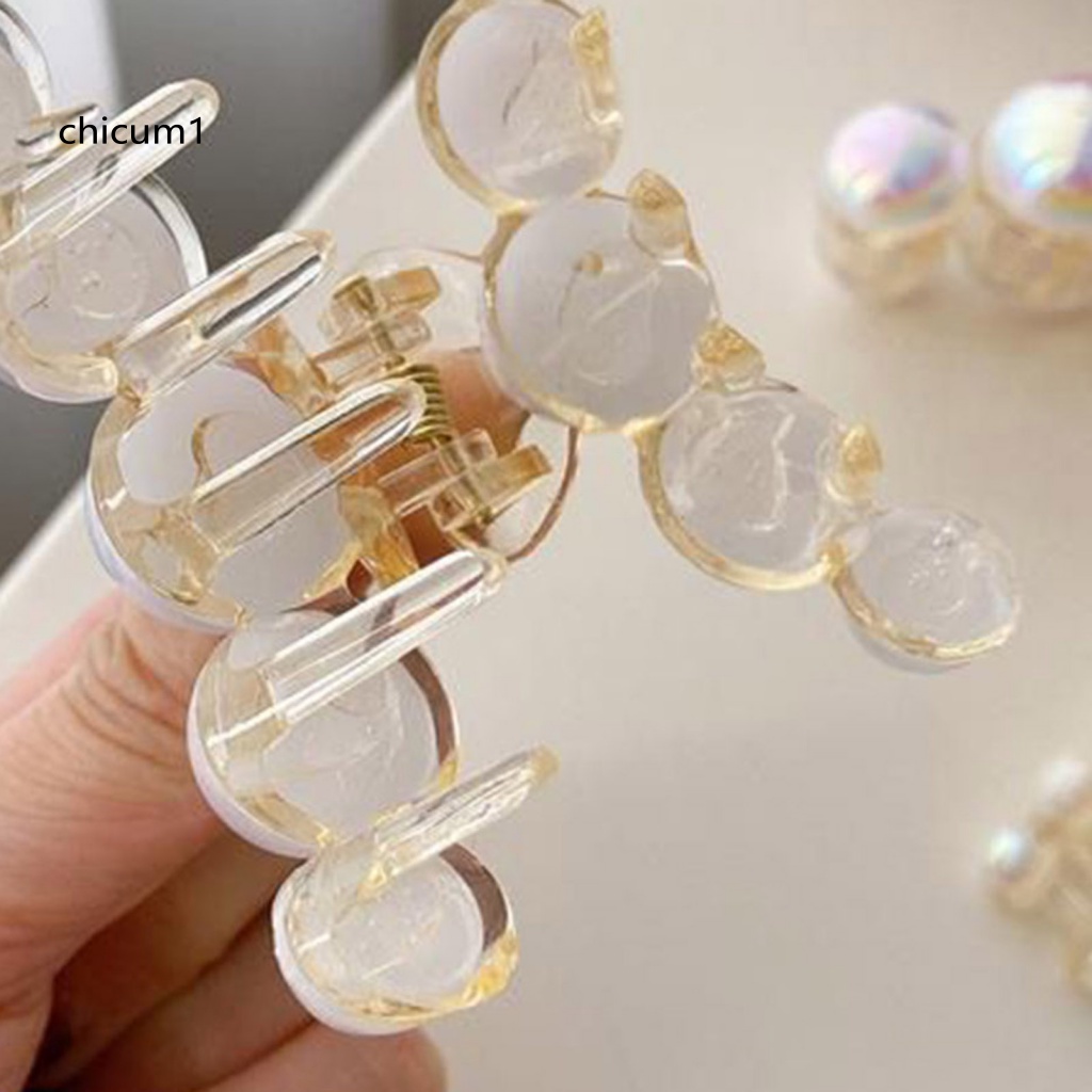 Kẹp Tóc Càng Cua Chống Trượt Đính Ngọc Trai Giả Sang Trọng