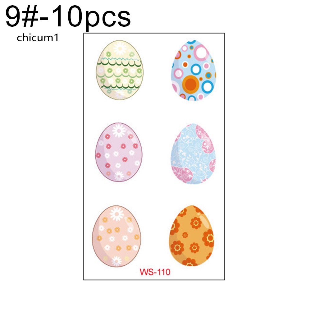 Set 10 Hình Xăm Dán Họa Tiết Hoạt Hình Động Vật Phục Sinh Độc Đáo