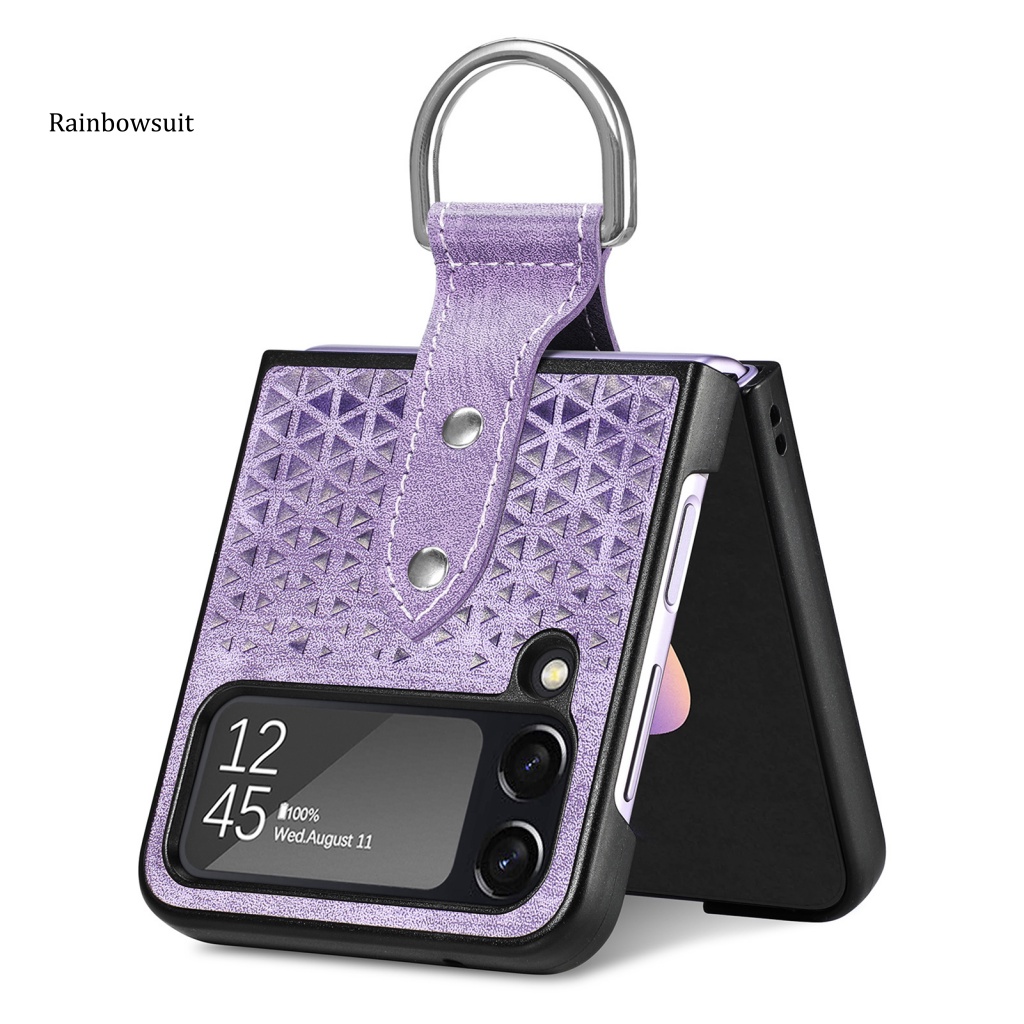 Bao Da Điện Thoại Siêu Mỏng Chống Sốc Chống Rơi Có Vòng Nhẫn Cho Samsung Z Flip 4