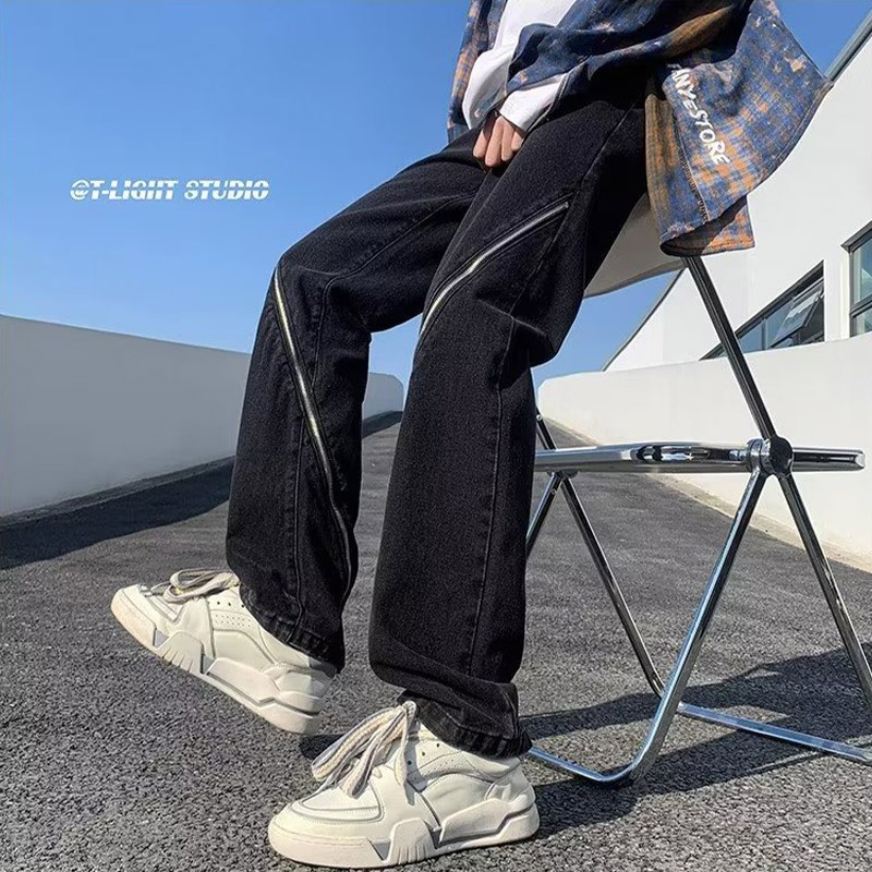 Quần Jean Đen Dài Rách Gối Thời Trang Nam Nữ