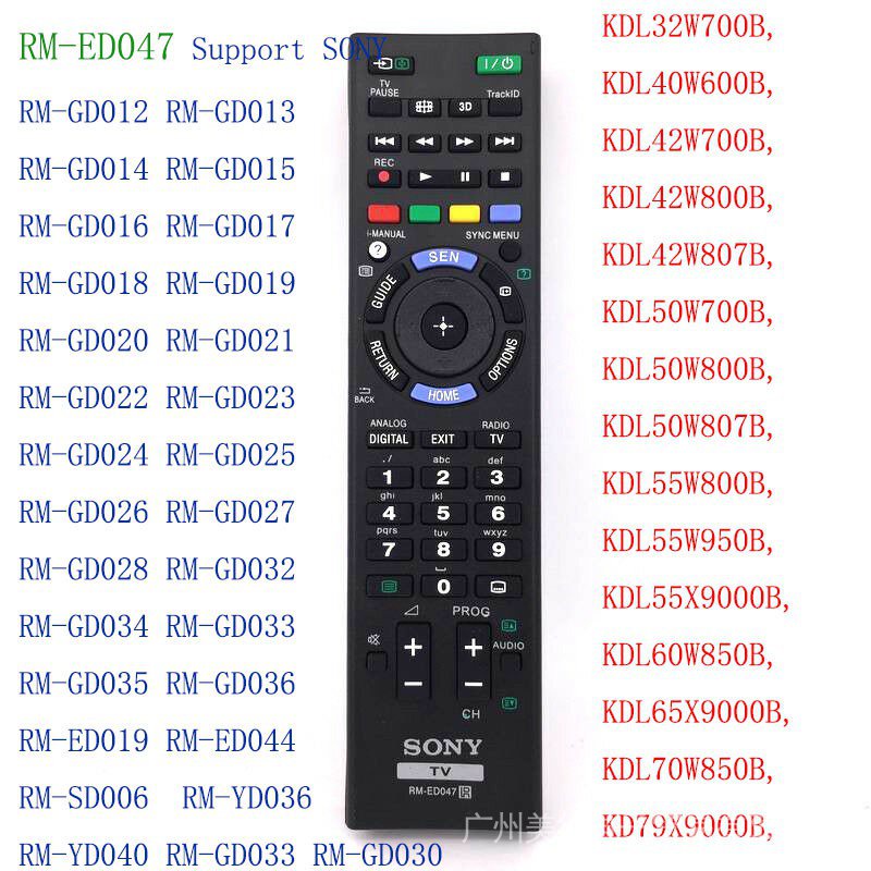Sony cho RM-ED047, RM-GD030 LED LCD TV điều khiển từ xa RM-GD033 RM-GD010 RM-GD011 RM-GD012 RM-GD013