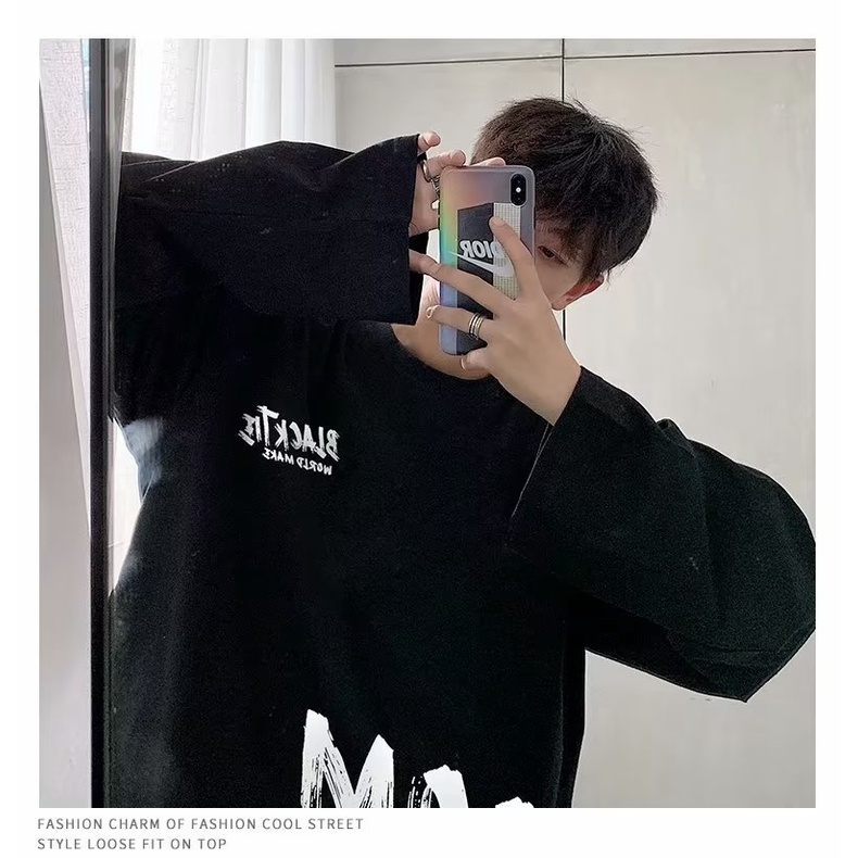 Áo Thun Tay Dài Cổ Tròn In Chữ Chaopai Phong Cách Mỹ Thời Trang Mùa Hè 2023 Cho Nam Và Nữ