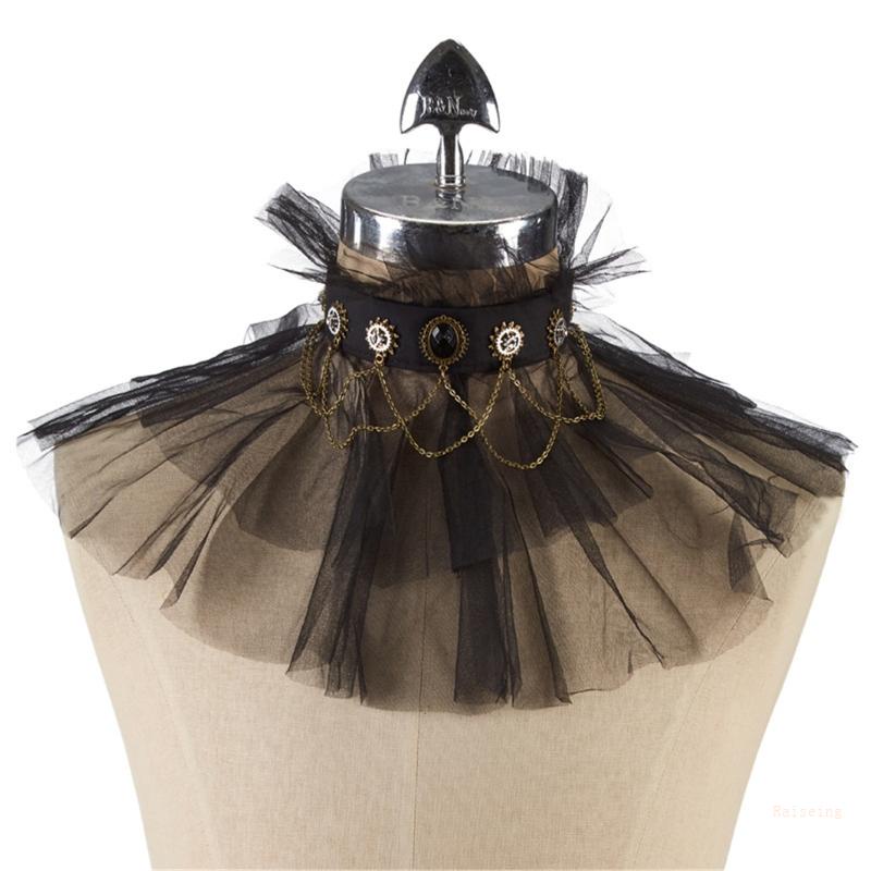 Vòng Cổ Choker Ren Hai Lớp Phong Cách Steampunk Lolita