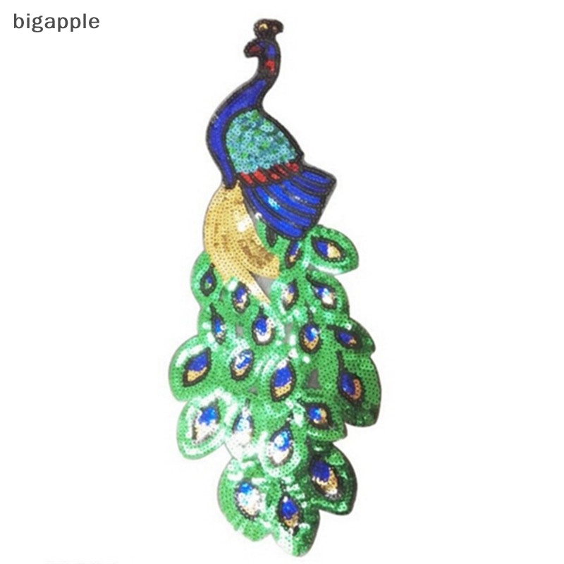 Miếng Dán Ủi Quần Áo Hình Con Công Đính Sequin Lấp Lánh Mới Miếng Dán Ủi Quần Áo Hình Chim Công Đính Sequin Lấp Lánh Thời Trang Diy Áo Thun Nữ Tay Ngắn In Chữ Thời Trang Trẻ Trung