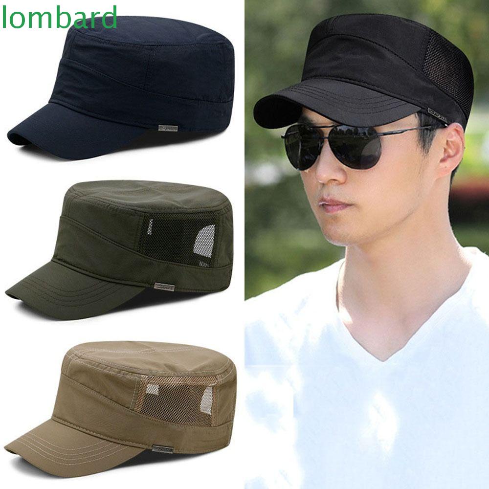 LOMBARD Mũ Lưỡi Trai Phối Lưới Thoáng Khí Phong Cách Hip Hop Hàn Quốc Thời Trang Cho Nữ