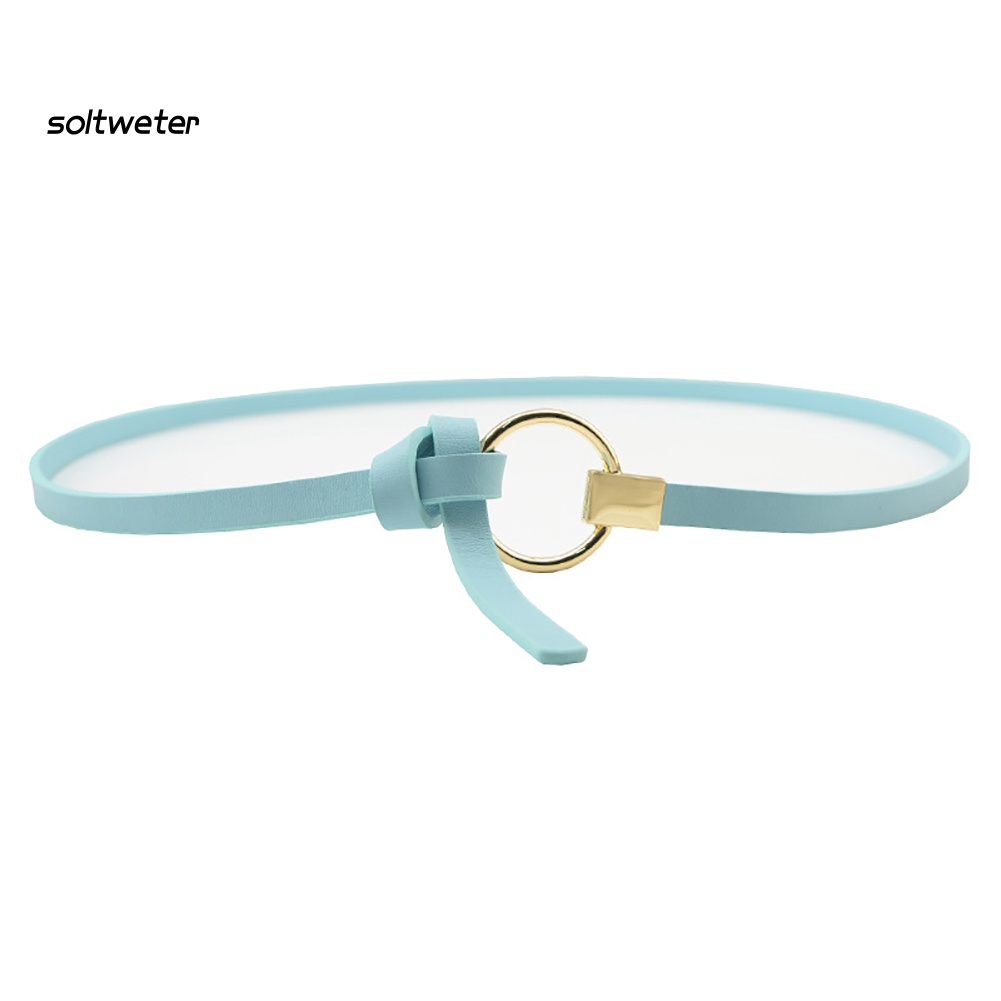 Thắt Lưng Nữ Giả Da Màu Trơn Khoen Tròn Thời Trang