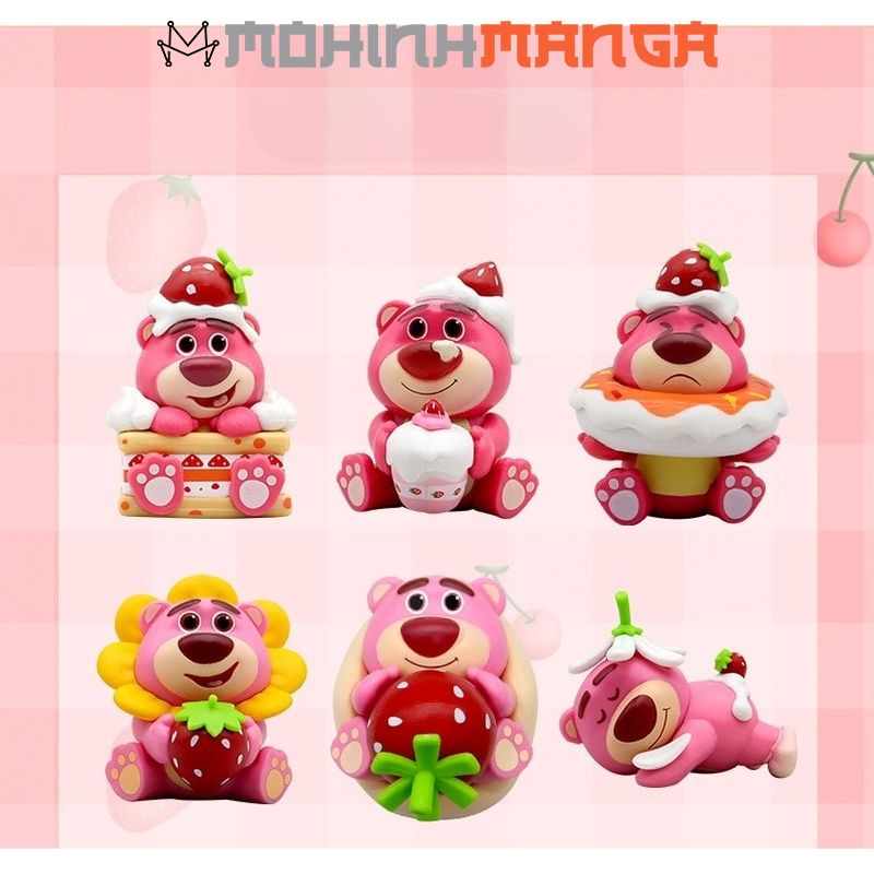 Mô hình 6 phiên bản Gấu Dâu Lotso cực cute dễ thương Nhân Vật Phim Hoạt Hình Toy Story đồ chơi gấu hồng disney