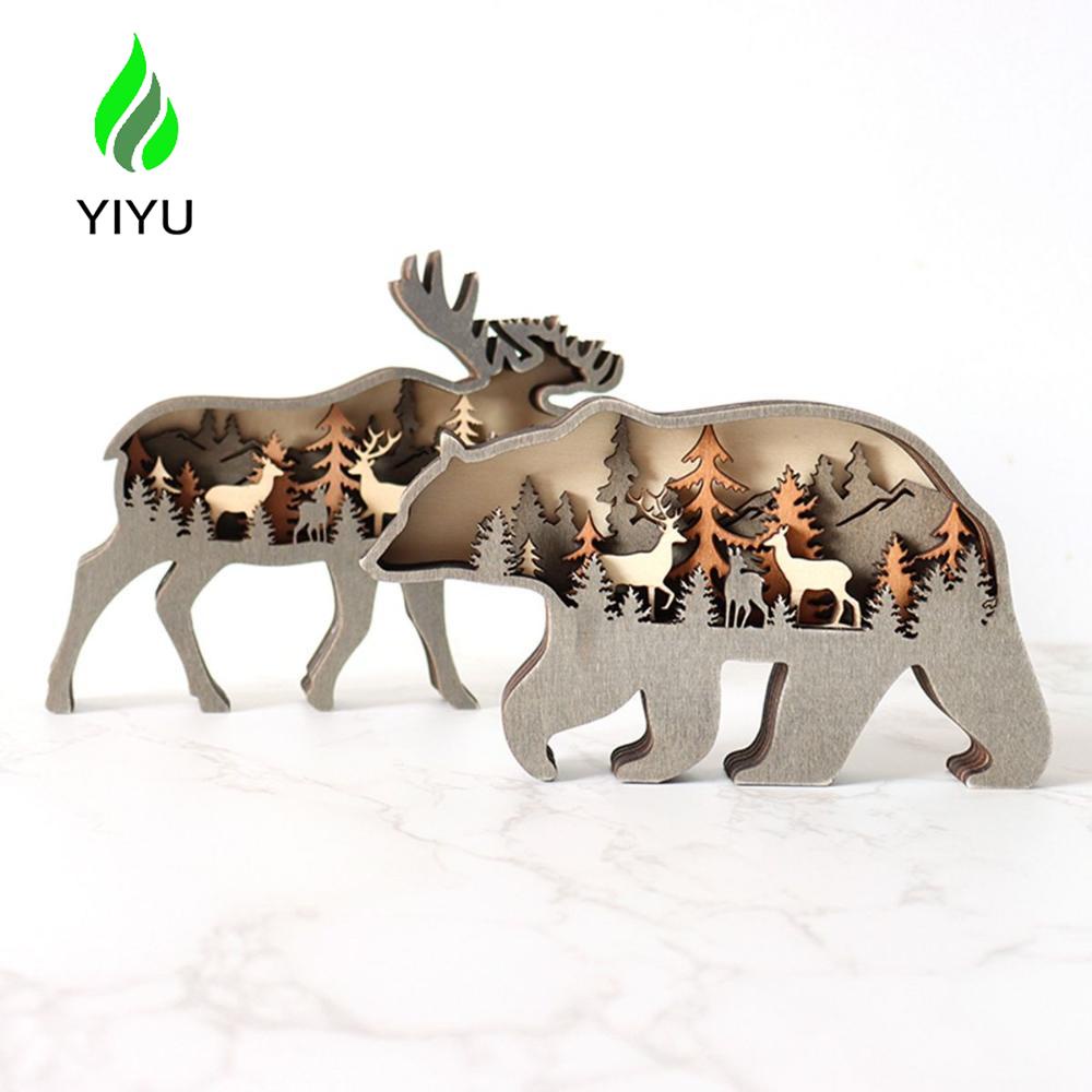 YIYU Phụ Kiện Trang Trí Giáng Sinh Nhiều Tầng Hình Gấu / Chó Sói / Nai