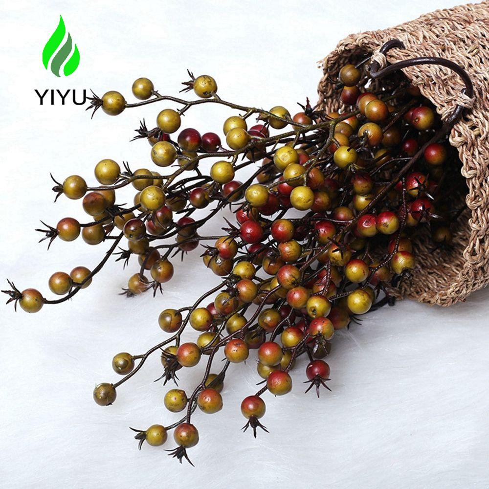 YIYU Cành Lựu Đỏ Nhân Tạo Trang Trí Giáng Sinh