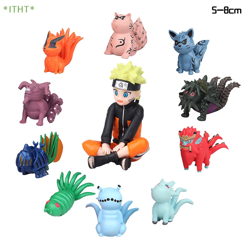 Bộ 11 Mô Hình Nhân Vật Hoạt Hình Naruto Và Quái Vật Mini Kích Thước 5-8cm Mới