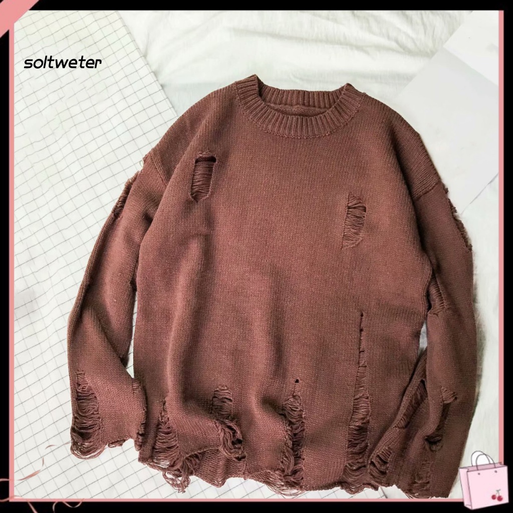 Áo Sweater Cổ Tròn Màu Sắc Đơn Giản Cho Cặp Đôi