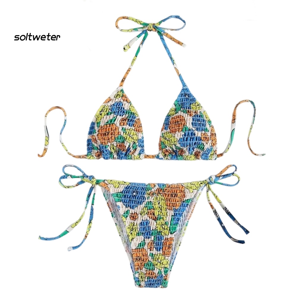 Bộ Đồ Bơi Bikini 2 Mảnh Họa Tiết Hoa Thời Trang Cho Nữ