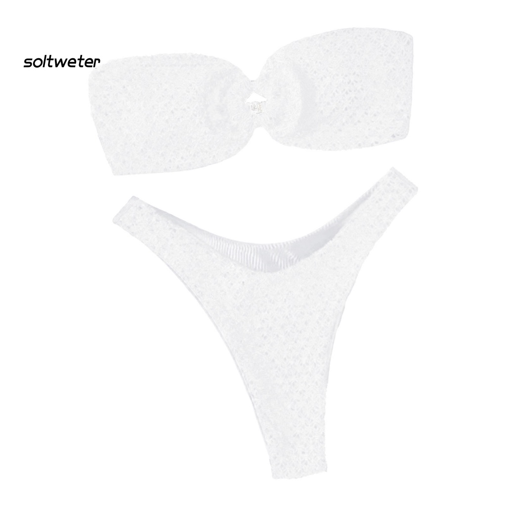 Bộ Đồ Bơi Bikini Lưng Cao Bằng Polyester Màu Trơn Thời Trang Quyến Rũ Cho Nữ