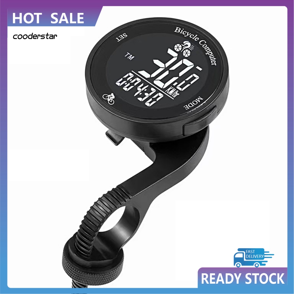 Đồng Hồ Đo Tốc Độ Xe Đạp Không Dây Màn Hình Tròn Hiển Thị Chữ Tiếng Anh