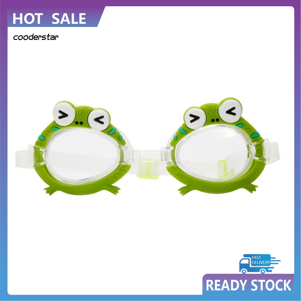 Kính Bơi Silicon Trong Suốt Chống Nước Chống Sương Mù Kèm Kẹp Mũi Có Dây Đeo Điều Chỉnh Được Họa Tiết Hoạt Hình Cho Trẻ Em