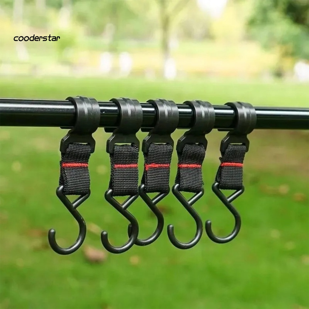 Set 5 Móc Treo Đồ Hình Chữ S Bằng Nhựa Nylon Dày Dặn Chịu Tải Nặng Đa Năng Cho Hoạt Động Cắm Trại Ngoài Trời