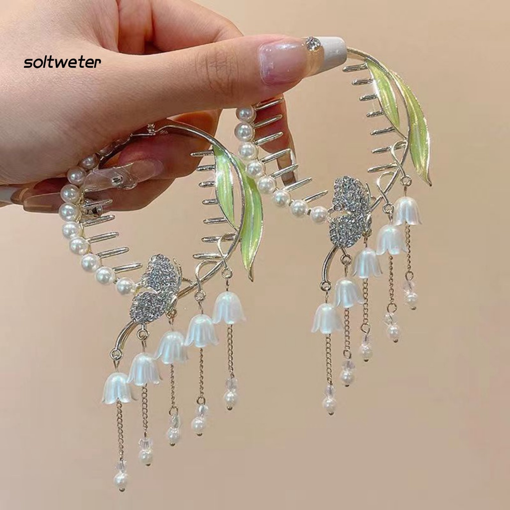 Kẹp Tóc Đuôi Ngựa Đính Ngọc Trai Giả / Hoa / Chuông Tua Rua Thời Trang