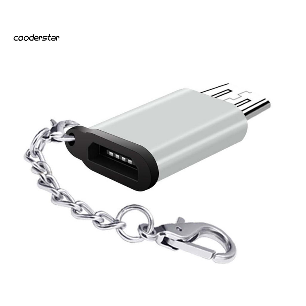 Đầu Chuyển Đổi OTG Type-c Sang Micro V8 Bằng Hợp Kim Nhôm Kèm Móc Khóa Tiện Dụng