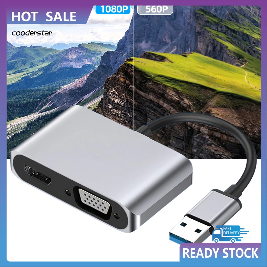 Bộ Chuyển Đổi Video Kỹ Thuật Số Độ Phân Giải Cao USB30 Sang HDMI VGA 1080P Cho Máy Chiếu