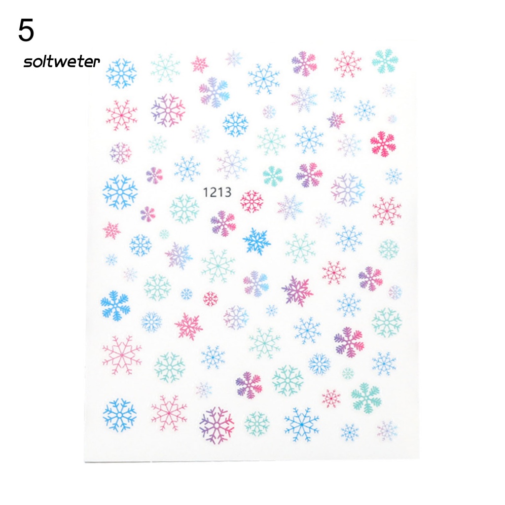 Miếng Dán Trang Trí Móng Tay 3D Siêu Mỏng In Họa Tiết Giáng Sinh Dễ Thương Dành Cho Nữ