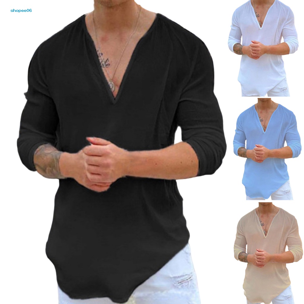 Áo nam Cổ Chữ V Khoét Sâu Chắc Chắn Mặc Hàng Ngày