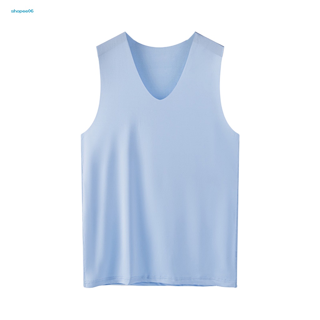 Áo Thun Ba Lỗ Cổ Chữ V Bằng Lụa Lạnh Nhanh Khô Cho Nam Mặc Hàng Ngày