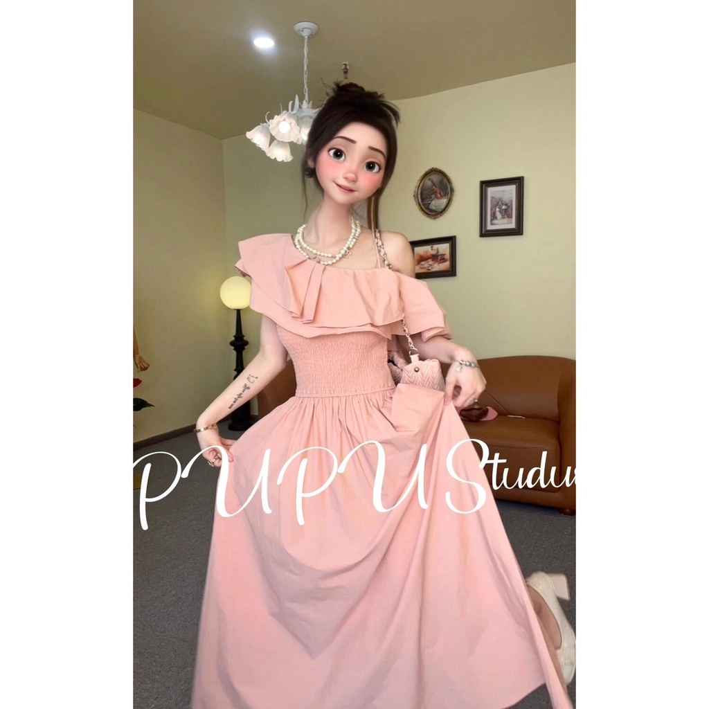 Đầm Trễ Vai Dáng Ôm Phong Cách Mori Thời Trang Mùa Hè Hàng Mới 2023