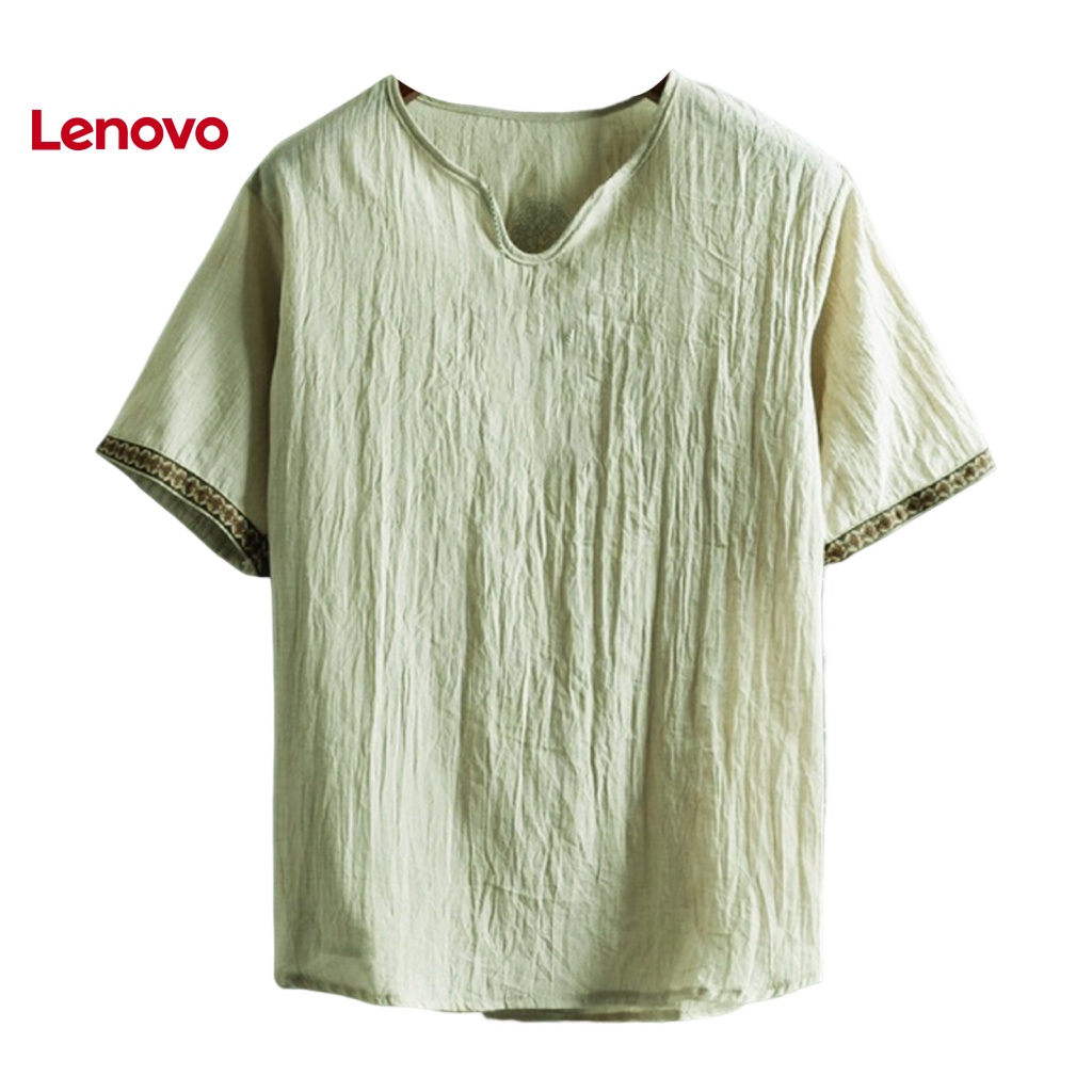 Áo Thun Tay Ngắn Cổ Chữ V Bằng Vải Lanh In Họa Tiết Hoa Hướng Dương Plus Size Cho Nam