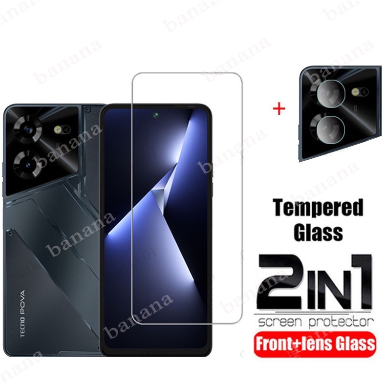 Kính Cường Lực 2 Trong 1 Cho Tecno Pova 5 Tecno Pova 4 3 Neo 2 Spark Go 2023 10 Pro 5G 10C 8C 8P