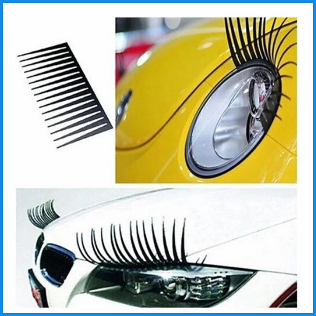 Bộ 2 Miếng Dán Hình Lông Mi Trang Trí Đèn Pha Xe Hơi