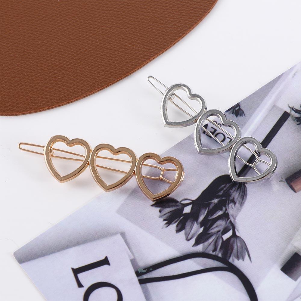 Kẹp Tóc Kim Loại Hình Trái Tim Phong Cách Hàn Quốc