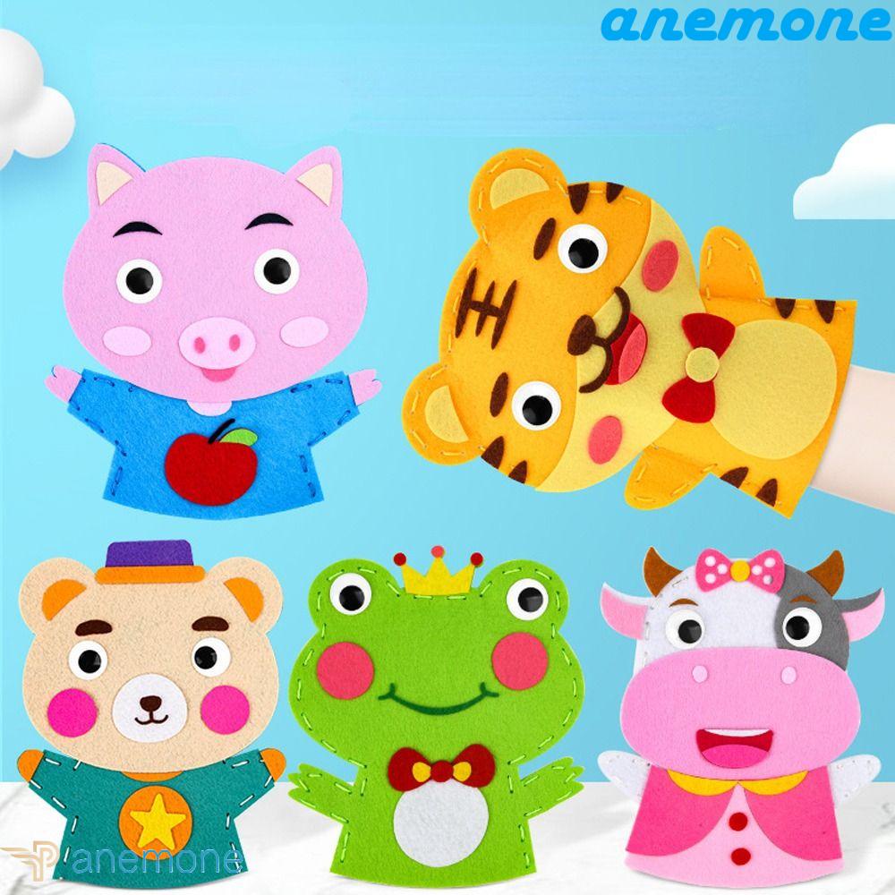 ANEMONE Túi Con Rối Cầm Tay Bằng Nhựa Nylon Không Dệt Dễ Thương Hỗ Trợ Dạy Học Cho Bé