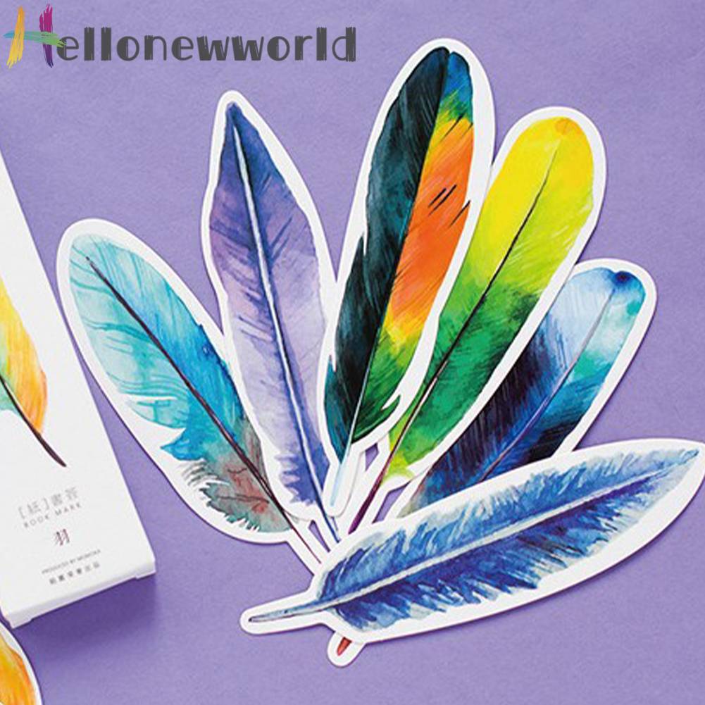 Bộ 30 Thẻ Đánh Dấu Trang Sách Hình Lông Vũ