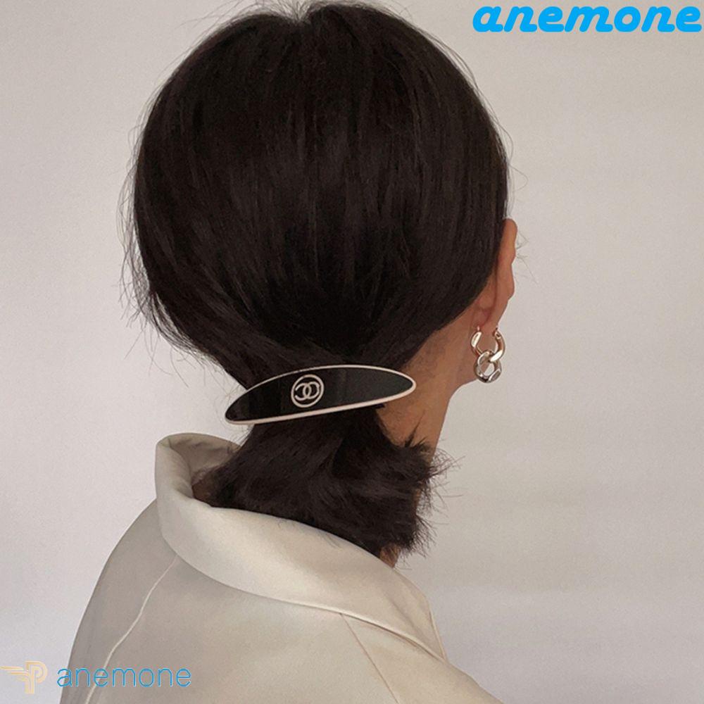 ANEMONE Kẹp Tóc Cỡ Lớn Màu Đen Phong Cách Hàn Quốc Thanh Lịch Cho Nữ
