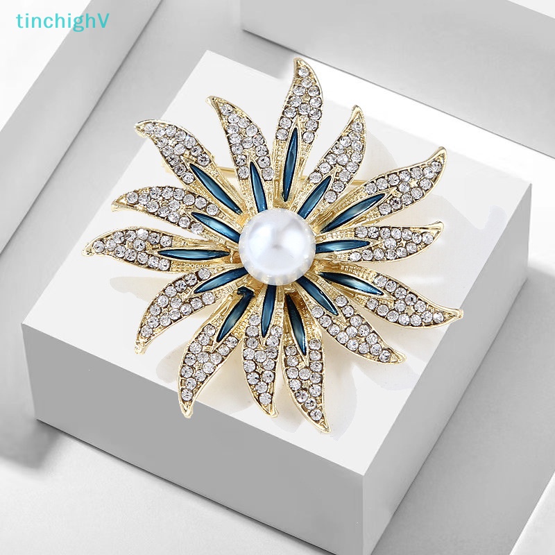 Ghim Cài Áo Hình Hoa Hướng Dương Đính Ngọc Trai Nhân Tạo Thời Trang Cho Nữ