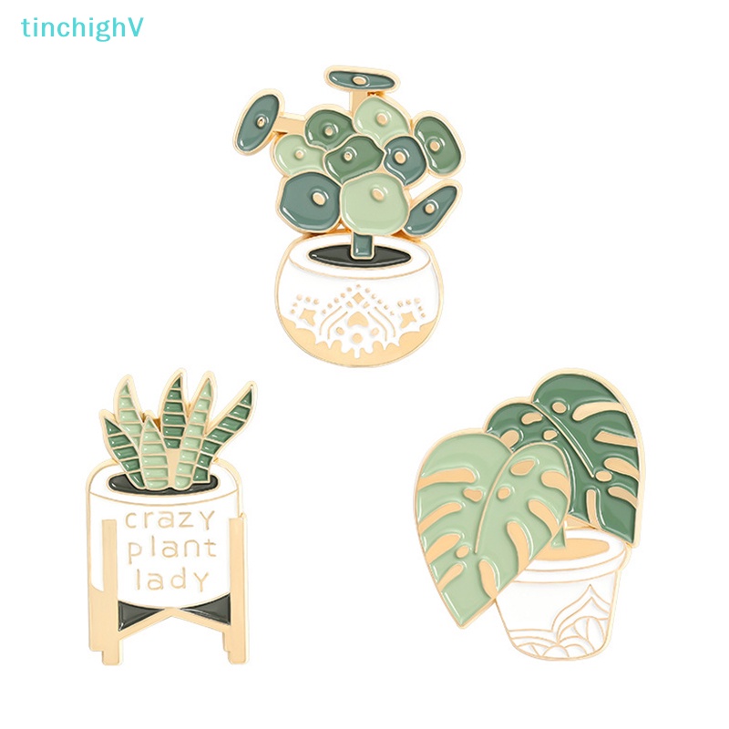 [TinchighV] Ghim Cài Áo Hình Chậu Cây Tráng Men Cho Bạn Bè [Mới]