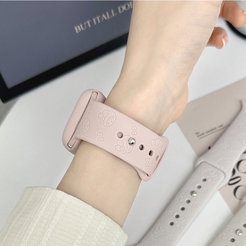Dây Đeo Đồng Hồ Thay Thế Họa Tiết My Melody 3D Ultra 49mm S8 Series 8 7 SE 6 5 4 3 2 1