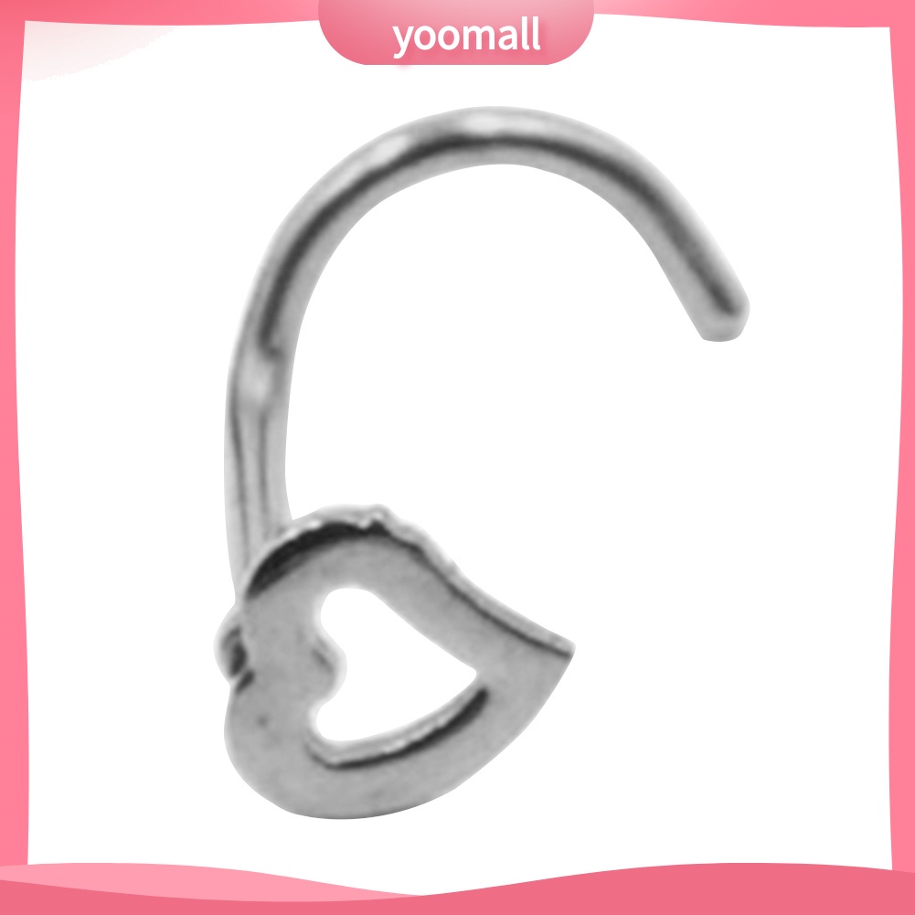 1 Khuyên Mũi Thép Không Gỉ Hình Trái Tim Thời Trang Unisex