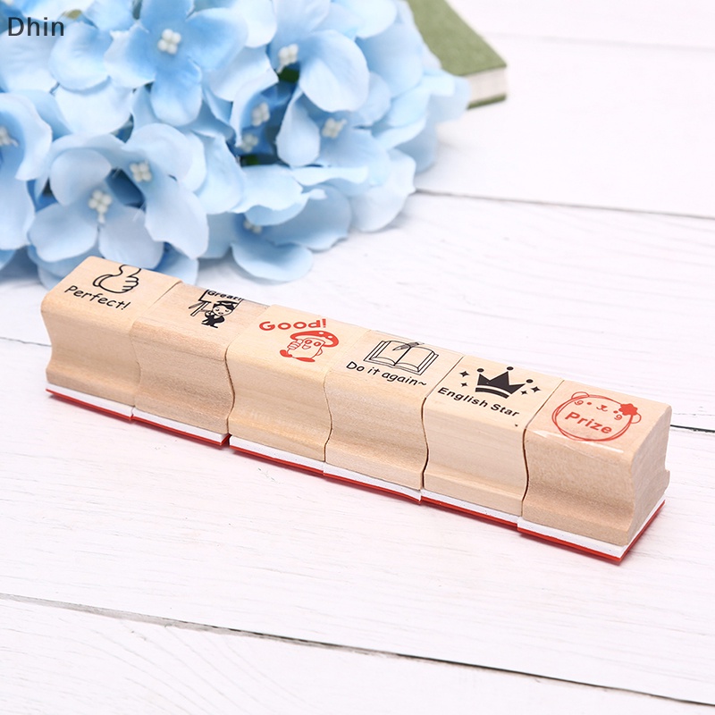 [Dhin] 15x Teachers Stampers Self Inking Praise Reward Stamps Motivation Sticker School COD